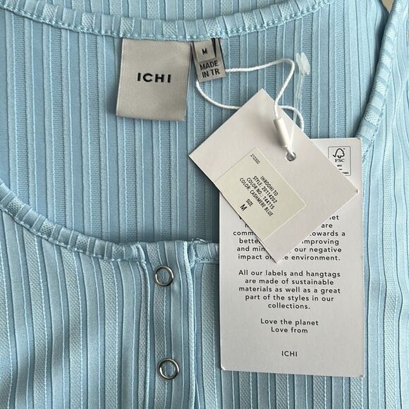 ICHI - SIZE MED - Light Blue - Textured Button - Tank Top - New! - Picture 4 of 4